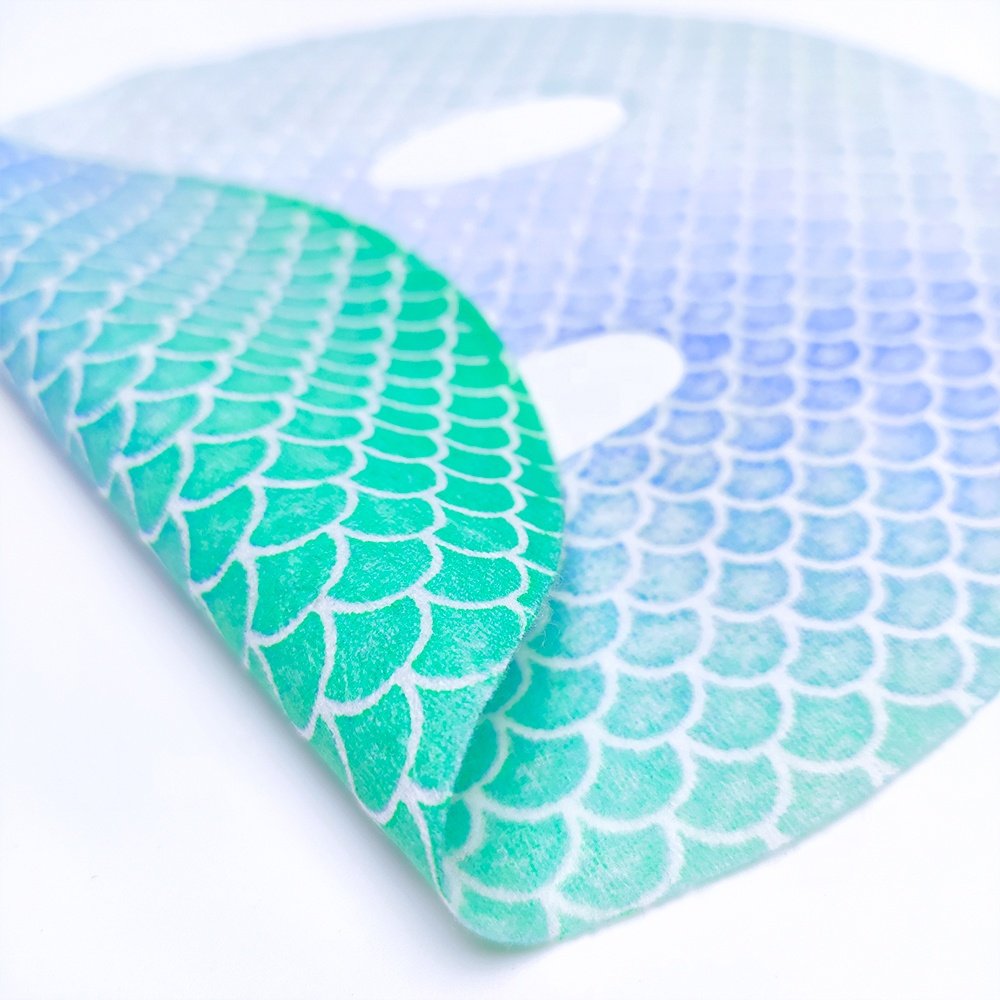 Gradual color fish scale printing Facial Mask Sheet Material Beauty Paper Facial Mask Cute Facial Mask Sheet