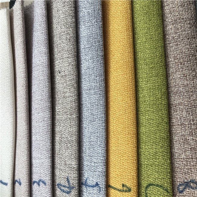 Home Textile fabrics Curtain Colorful Orange Cheap 100% Polyester oxford linen Fabric For sofa Living Room Bedroom Office
