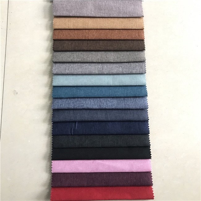 Home Textile fabrics Curtain Colorful Orange Cheap 100% Polyester oxford linen Fabric For sofa Living Room Bedroom Office