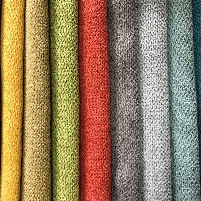 Home Textile fabrics Curtain Colorful Orange Cheap 100% Polyester oxford linen Fabric For sofa Living Room Bedroom Office