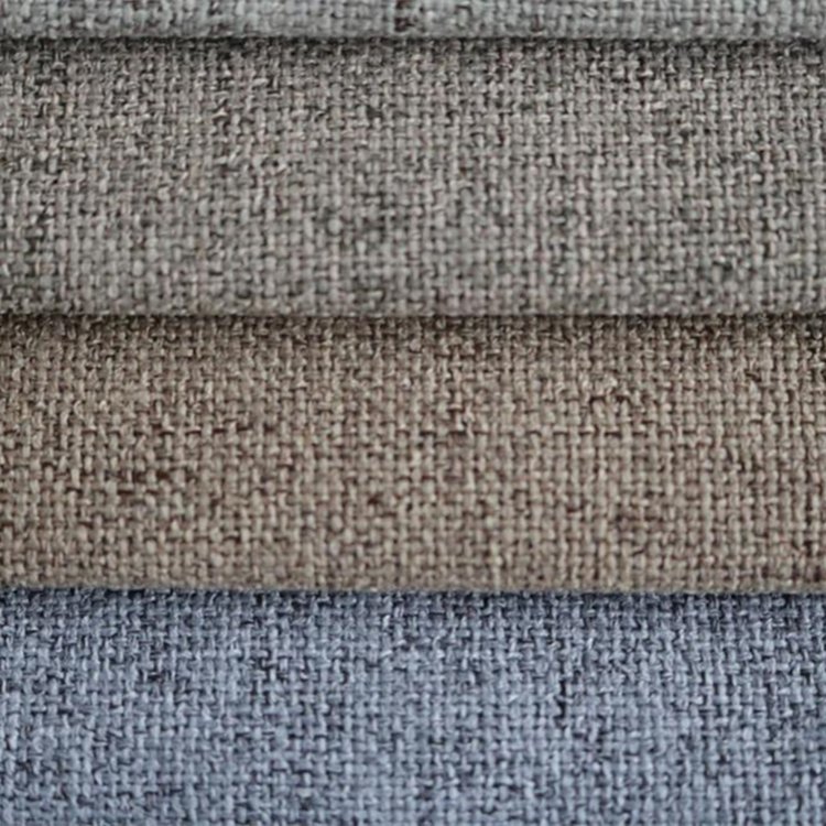 LXY13 Factory Wholesale Fashionable Plain Color 100% Polyester Sofa Poly Linen Fabric