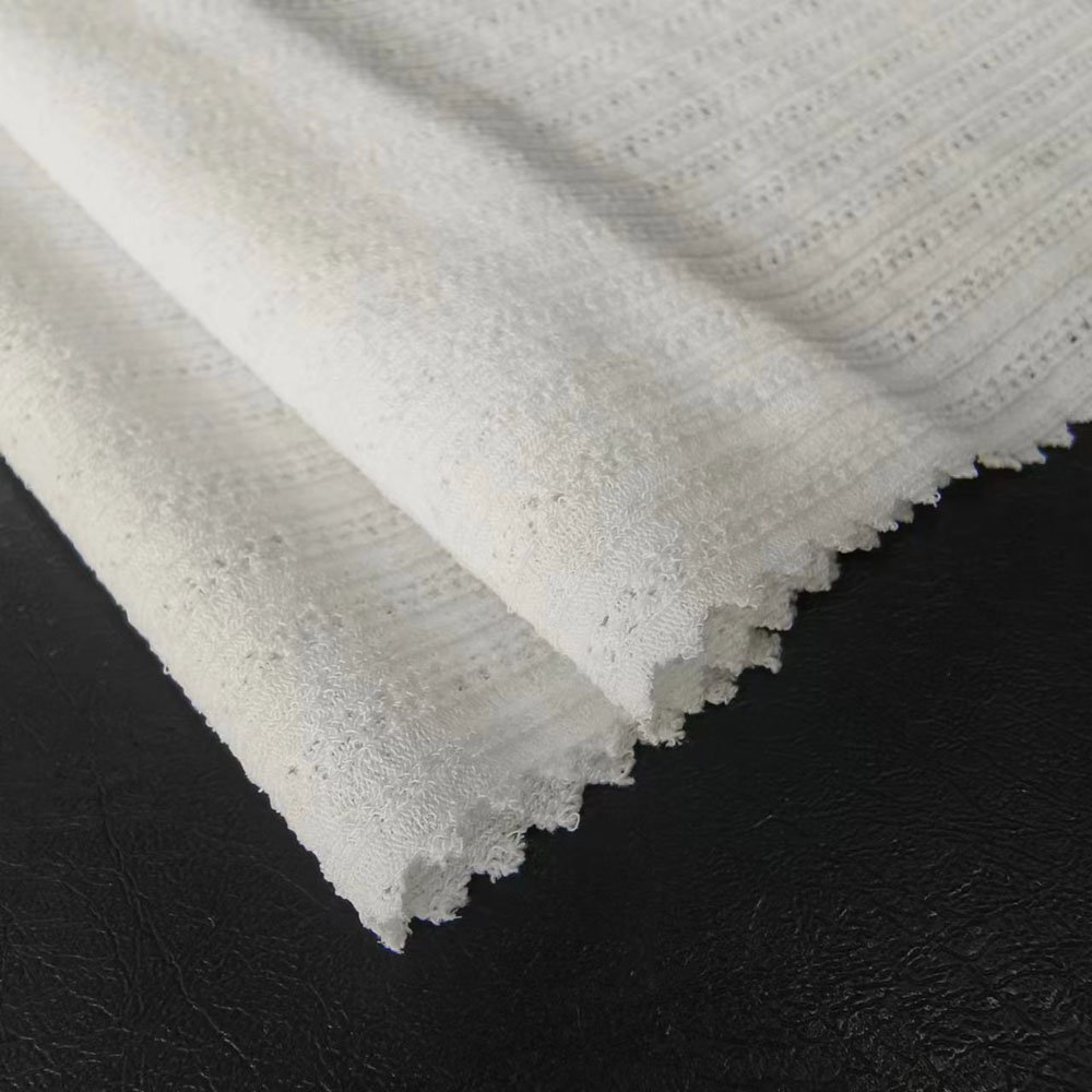 Hot sale fashion OEM/ODM Custom design doris yard rib fabric polyester spandex rib knitting stretch summer fabric