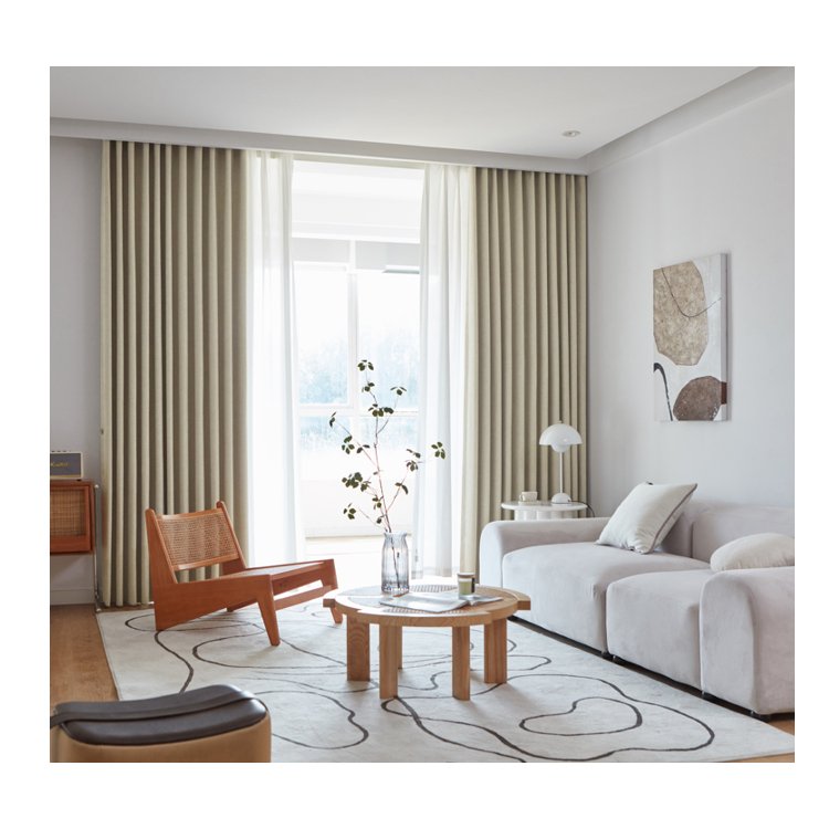Excellent Standard Bedroom Curtain Full Blackout 2024 New Living Room Gray Color With Linen Fabric Sunshade Blocker