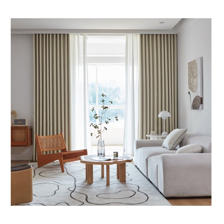 Excellent Standard Bedroom Curtain Full Blackout 2024 New Living Room Gray Color With Linen Fabric Sunshade Blocker