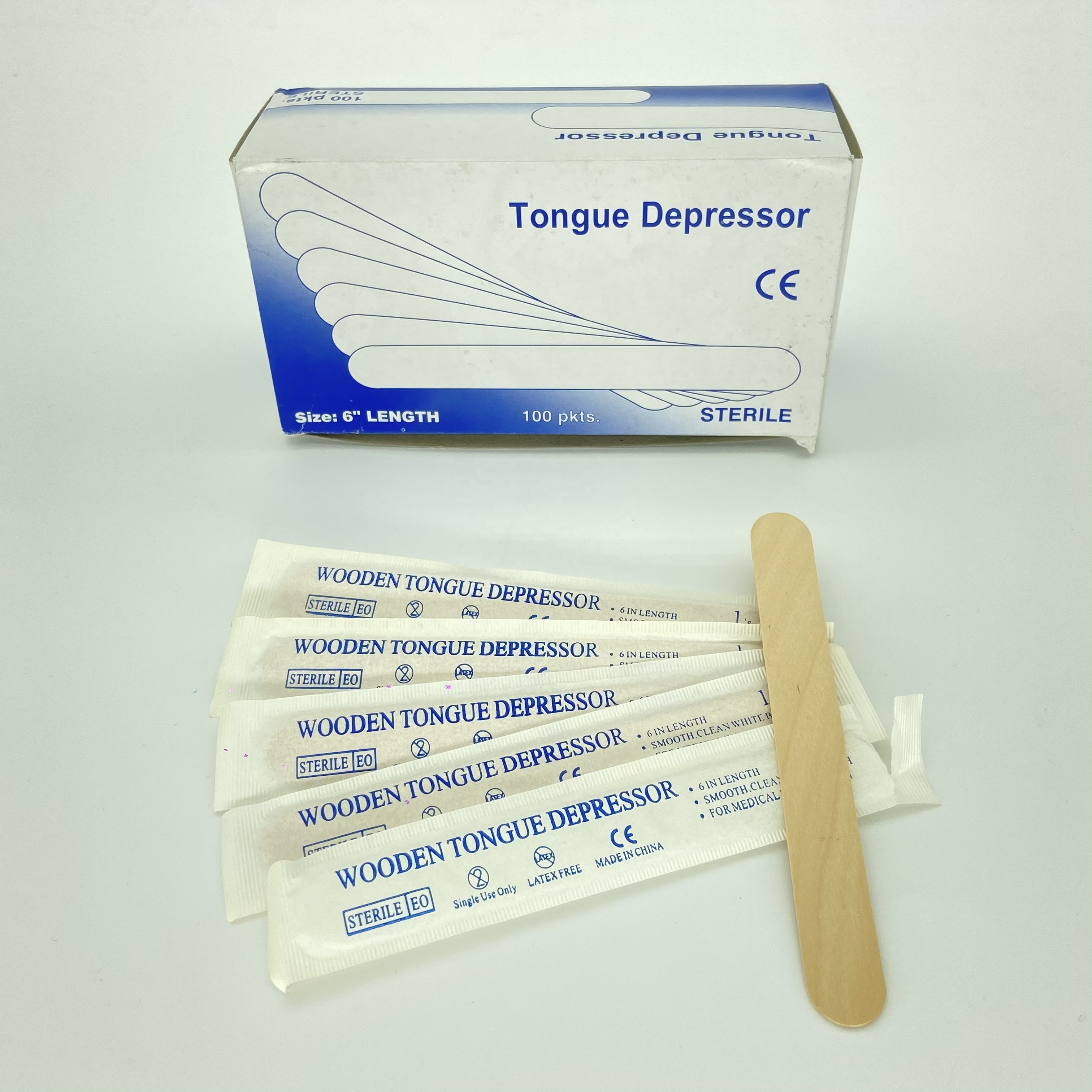 Low Price Medical Disposable Wooden Tongue Depressor Factory Free Sample Tongue Depressor 100% Bamboo Fiber/Wooden