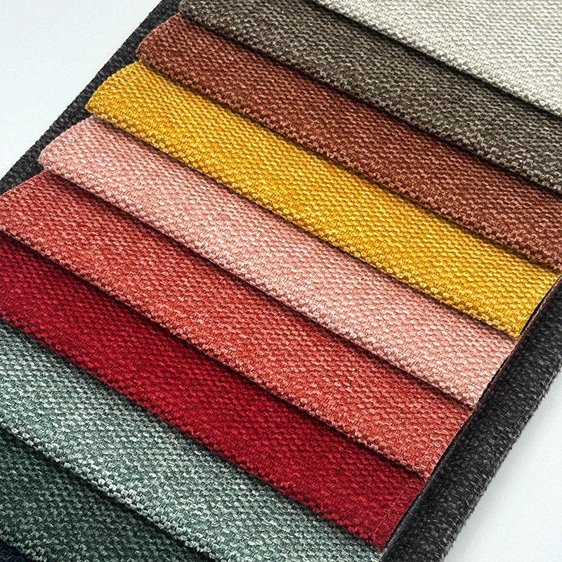 Wejoy shaoxing 360gsm polyester faux linen fabric for upholstery sofa cushion