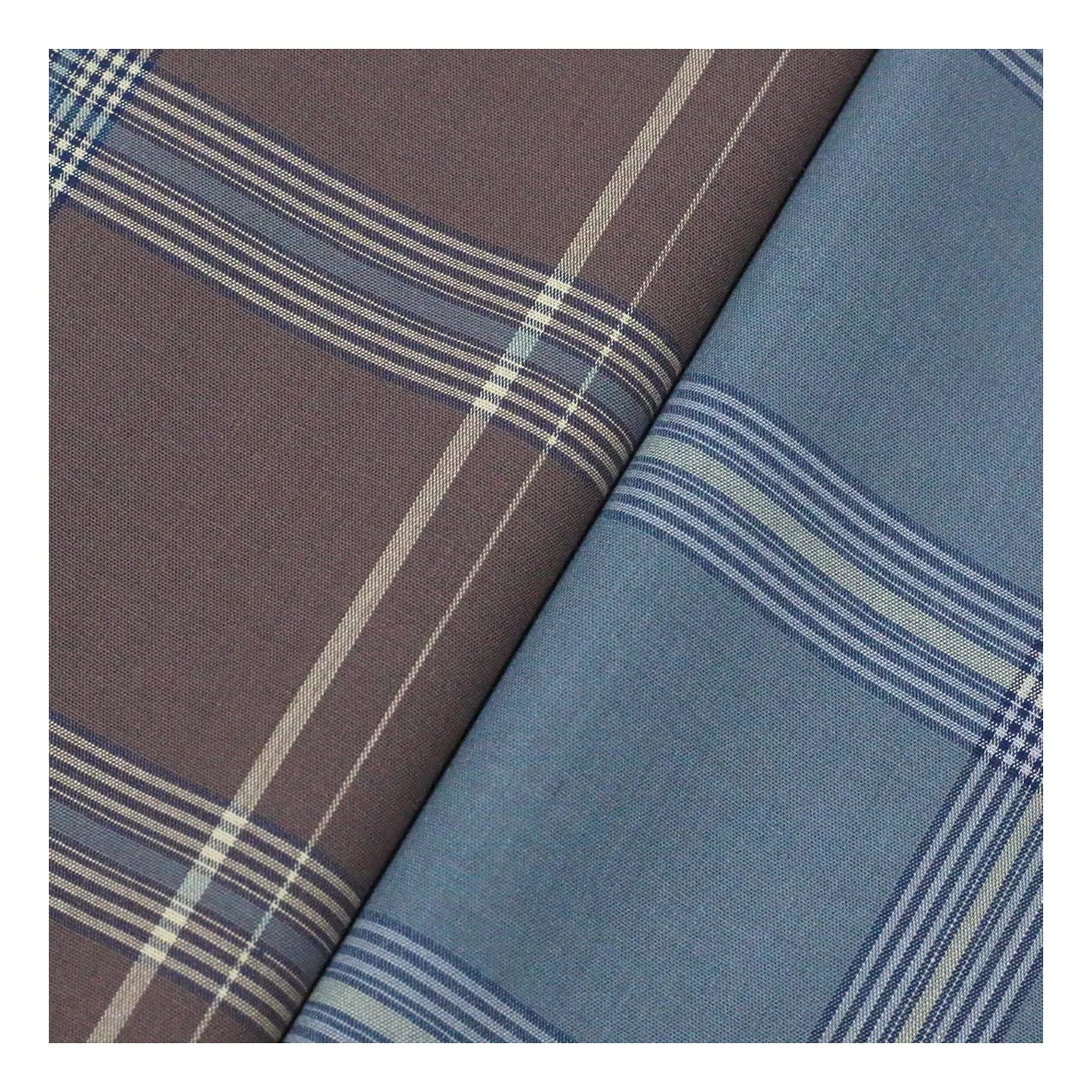Medium Weight Plain Yarn Dyed Checks Woven Bamboo Polyester Shirt Fabrics
