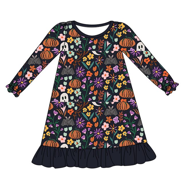 Custom designs kids bamboo clothes fall halloween print baby bamboo fiber pajamas boys and girls bamboo romper baby clothes
