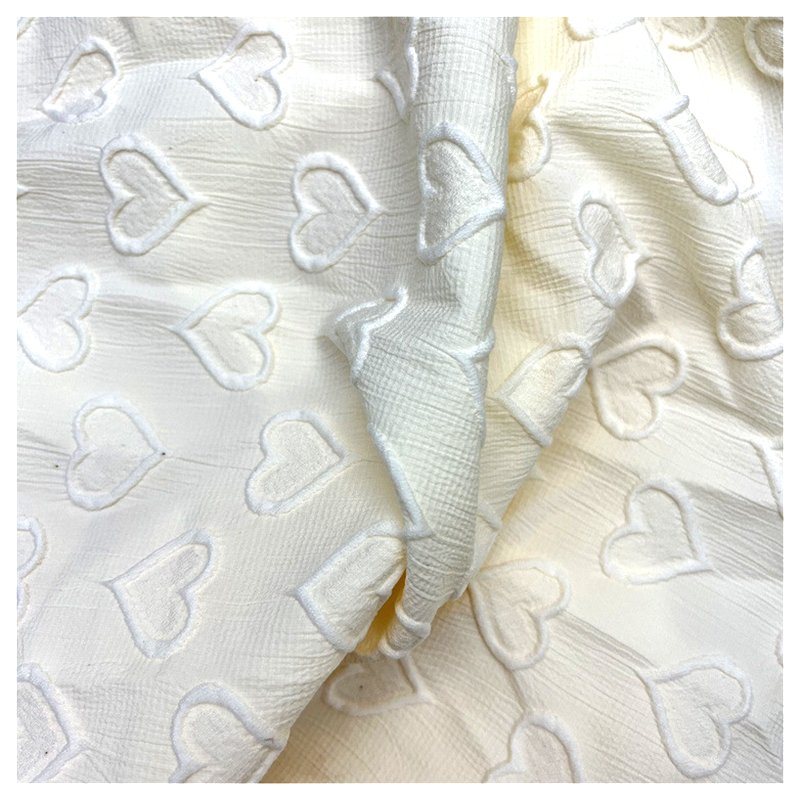 Fabric Chiffon Polyester Cheongsam Hanfu Woven Fabric Four-way Stretch Heart Jacquard Customized 100% Polyester Embossed 100gsm