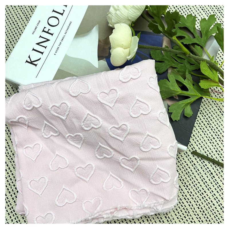 Fabric Chiffon Polyester Cheongsam Hanfu Woven Fabric Four-way Stretch Heart Jacquard Customized 100% Polyester Embossed 100gsm