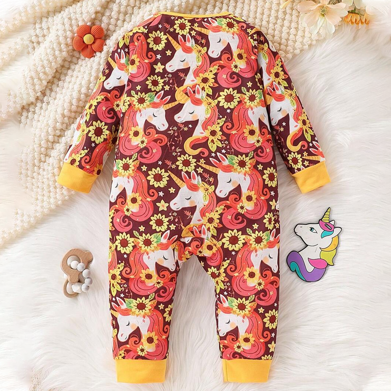 Wholesale Baby Girls Onesie Bamboo Fabric Toddler Jumpsuit with Zipper Button Closure Winter Romper 0-3 Months
