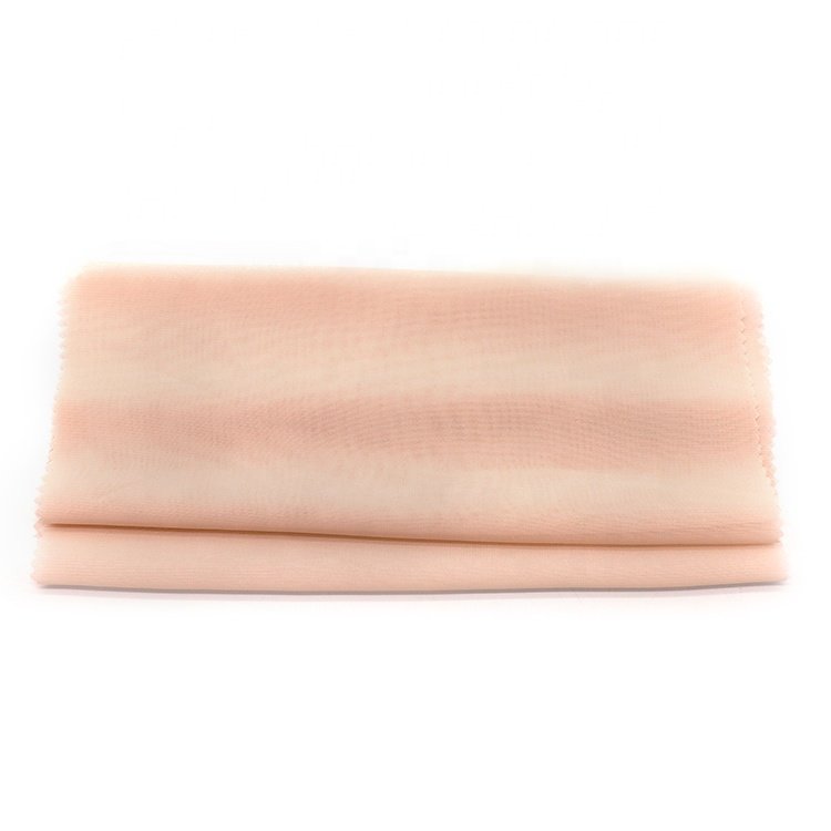 Beige 100% polyester pure chiffon fabric