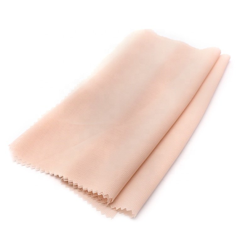 Beige 100% polyester pure chiffon fabric