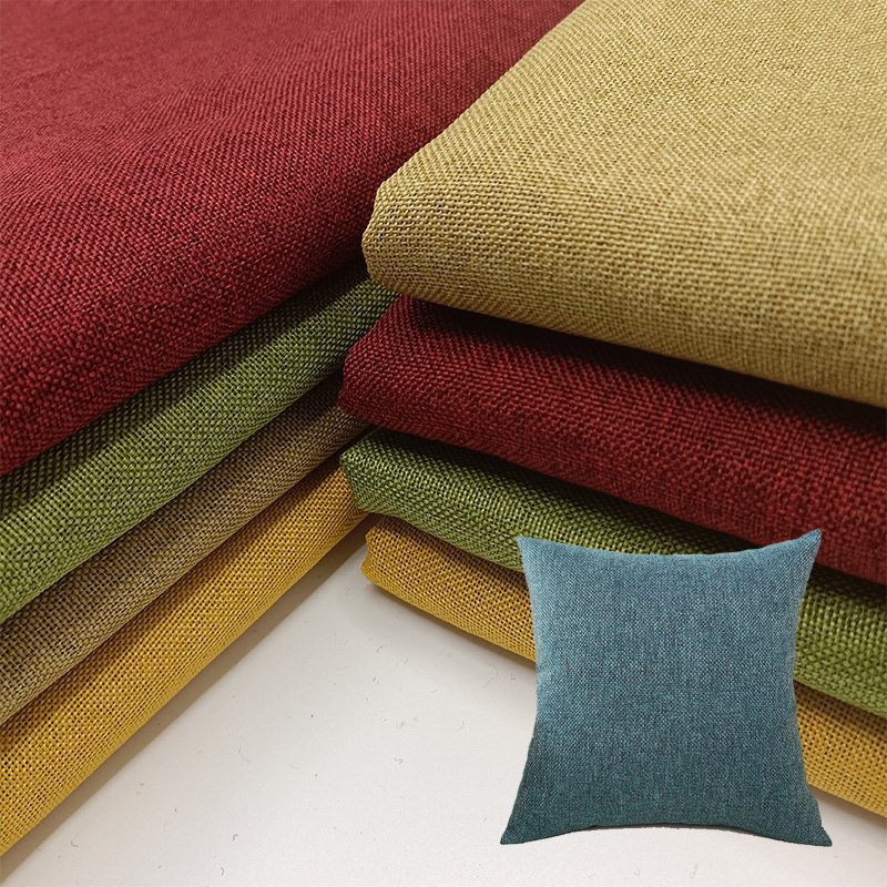 Hot Selling Upholstery Furniture 100% Polyester Linen Look Sofa Fabric for Home Textile Room Curtains Sofa