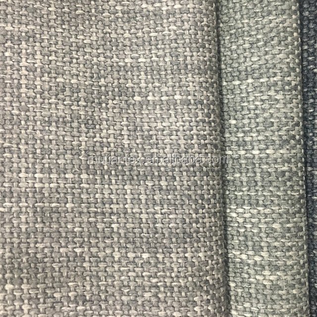 china supply flocking 100% polyester faux linen sofa fabric flocking polyester linen fabric for pillows