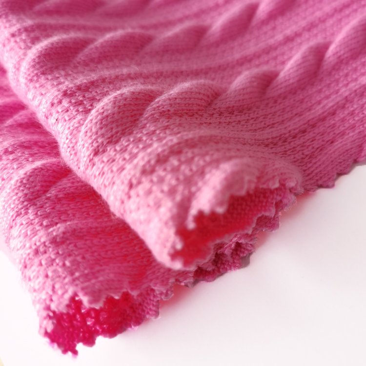 Hot sales Plain Dye Polyester spandex sweater stretch jacquard Knit Fabric