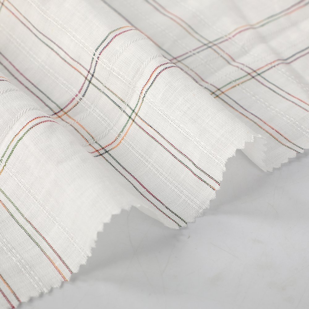 100%Ramie Wholesale Production Factory Custom Beautiful Fashionable Design With Jacquard Yarn Dyed Fabric