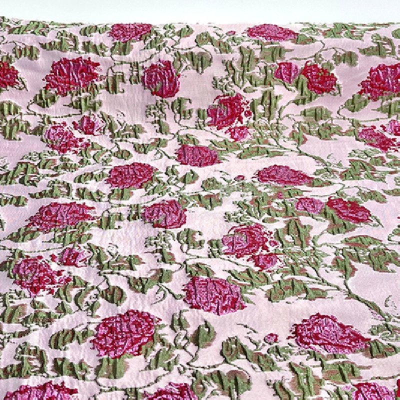 TEXTILES SUPPLIER 100%POLYESTER FABRIC DESIGNER FABRIC Woven Jacquard brocade fabric for dress garment 3D pattern jacquard