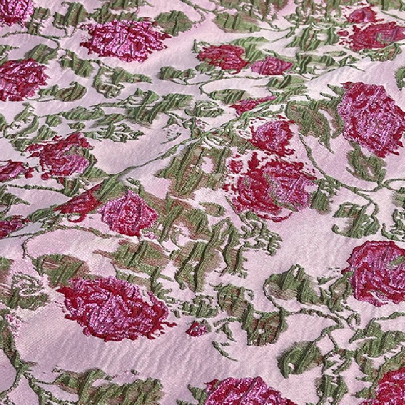 TEXTILES SUPPLIER 100%POLYESTER FABRIC DESIGNER FABRIC Woven Jacquard brocade fabric for dress garment 3D pattern jacquard