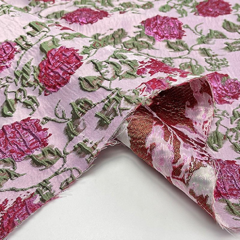 TEXTILES SUPPLIER 100%POLYESTER FABRIC DESIGNER FABRIC Woven Jacquard brocade fabric for dress garment 3D pattern jacquard