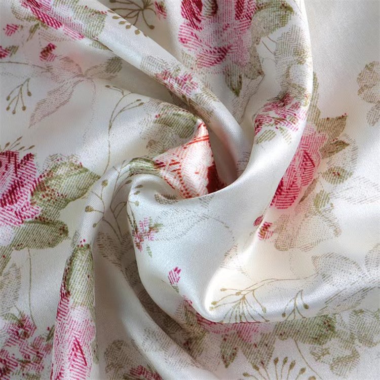 Factory price Breathable Exquisite customized colors and digital printed matte satin fabric for pyjamas