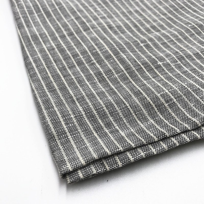 Wholesale Home Textile 100% Linen Fabric Striped Linen Fabric