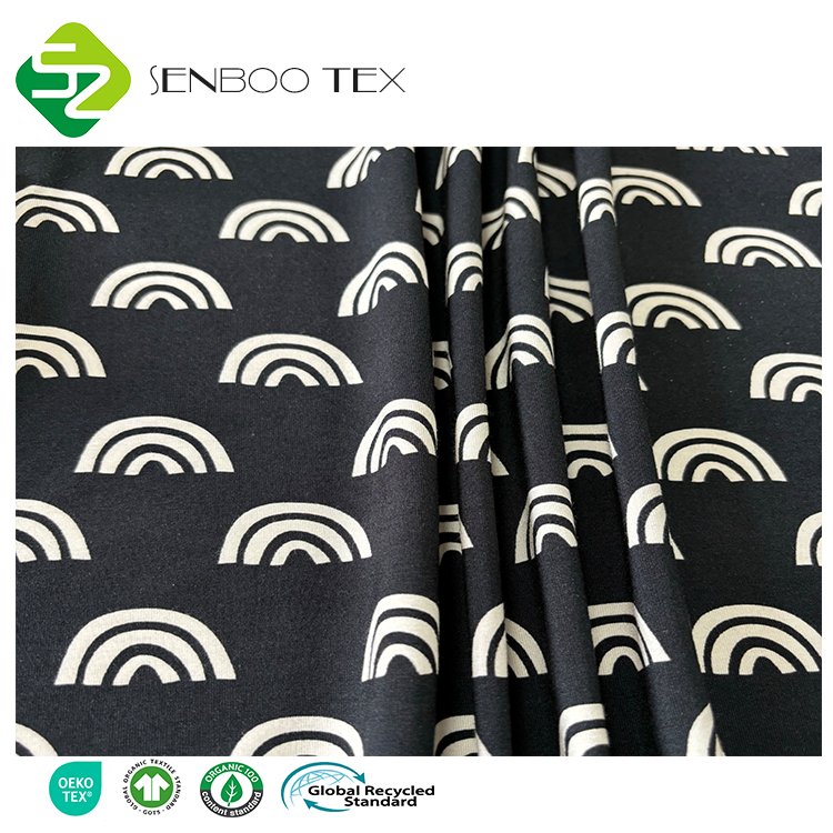 Eco-friendly 200gsm Knitted Print Fabric 95% Vicose Bamboo 5% Spandex for Girls and Boys Shirt and Sofa Use