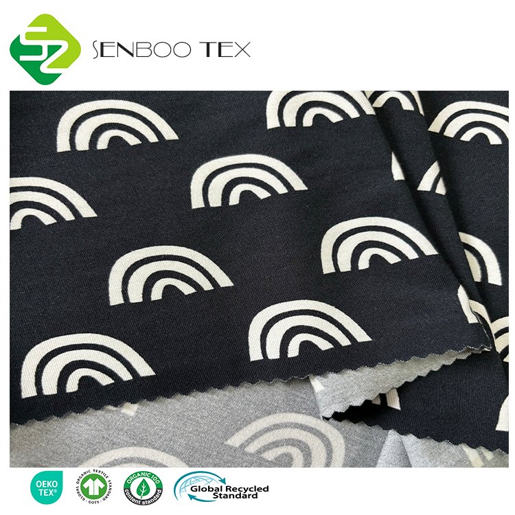 Eco-friendly 200gsm Knitted Print Fabric 95% Vicose Bamboo 5% Spandex for Girls and Boys Shirt and Sofa Use