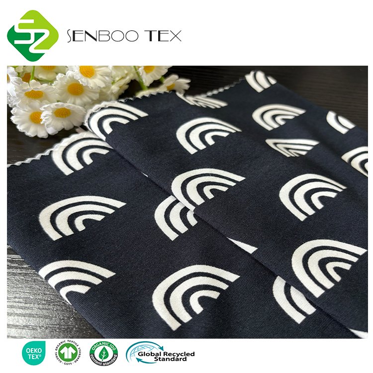 Eco-friendly 200gsm Knitted Print Fabric 95% Vicose Bamboo 5% Spandex for Girls and Boys Shirt and Sofa Use