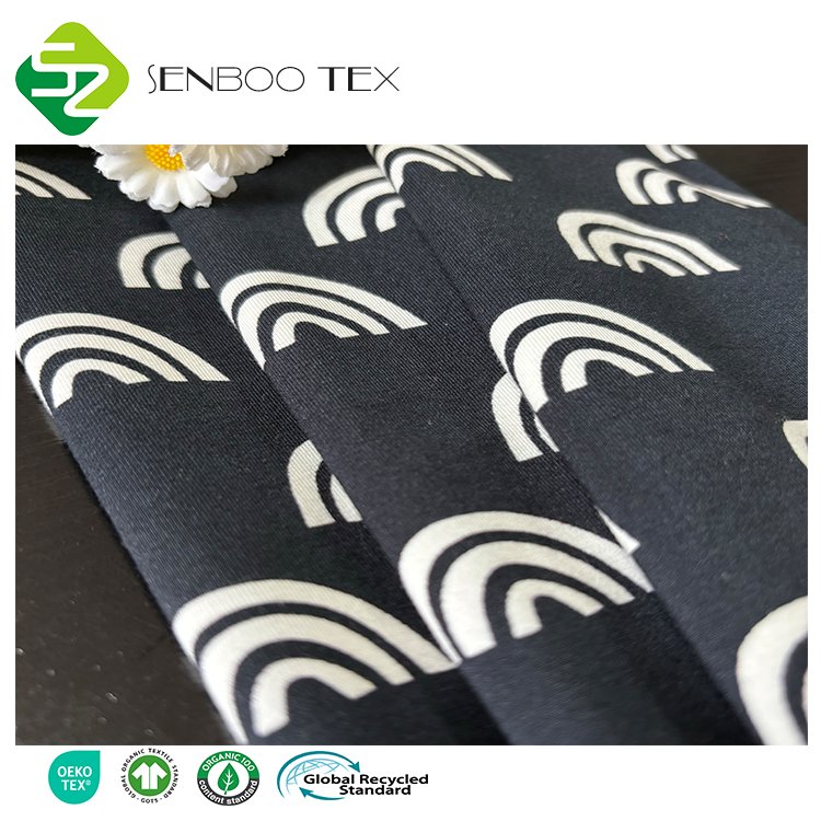 Eco-friendly 200gsm Knitted Print Fabric 95% Vicose Bamboo 5% Spandex for Girls and Boys Shirt and Sofa Use
