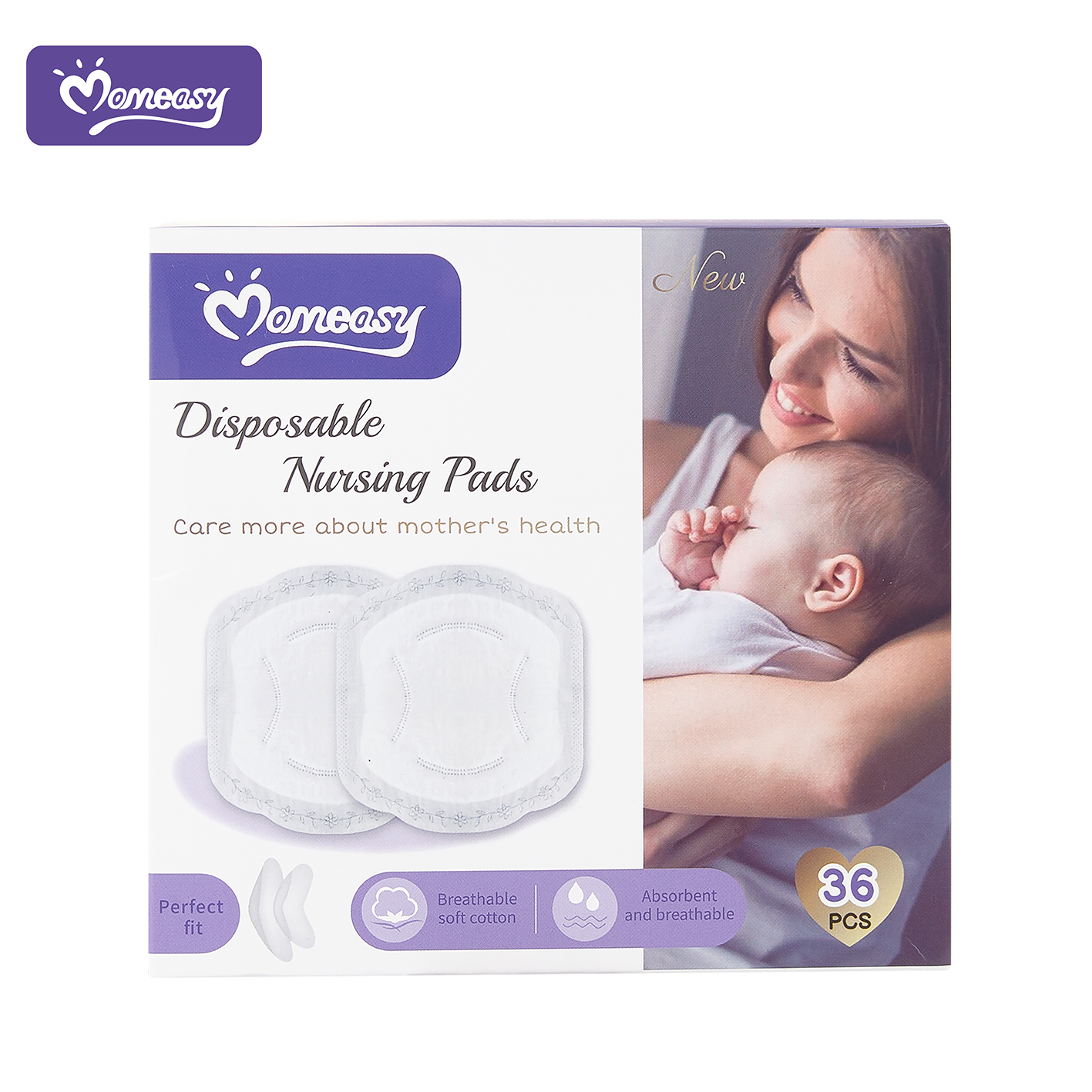 Factory directly price mother care products Bamboo Fiber health care convenient Disposable Breast Pads Nursing Pads 36 PCS