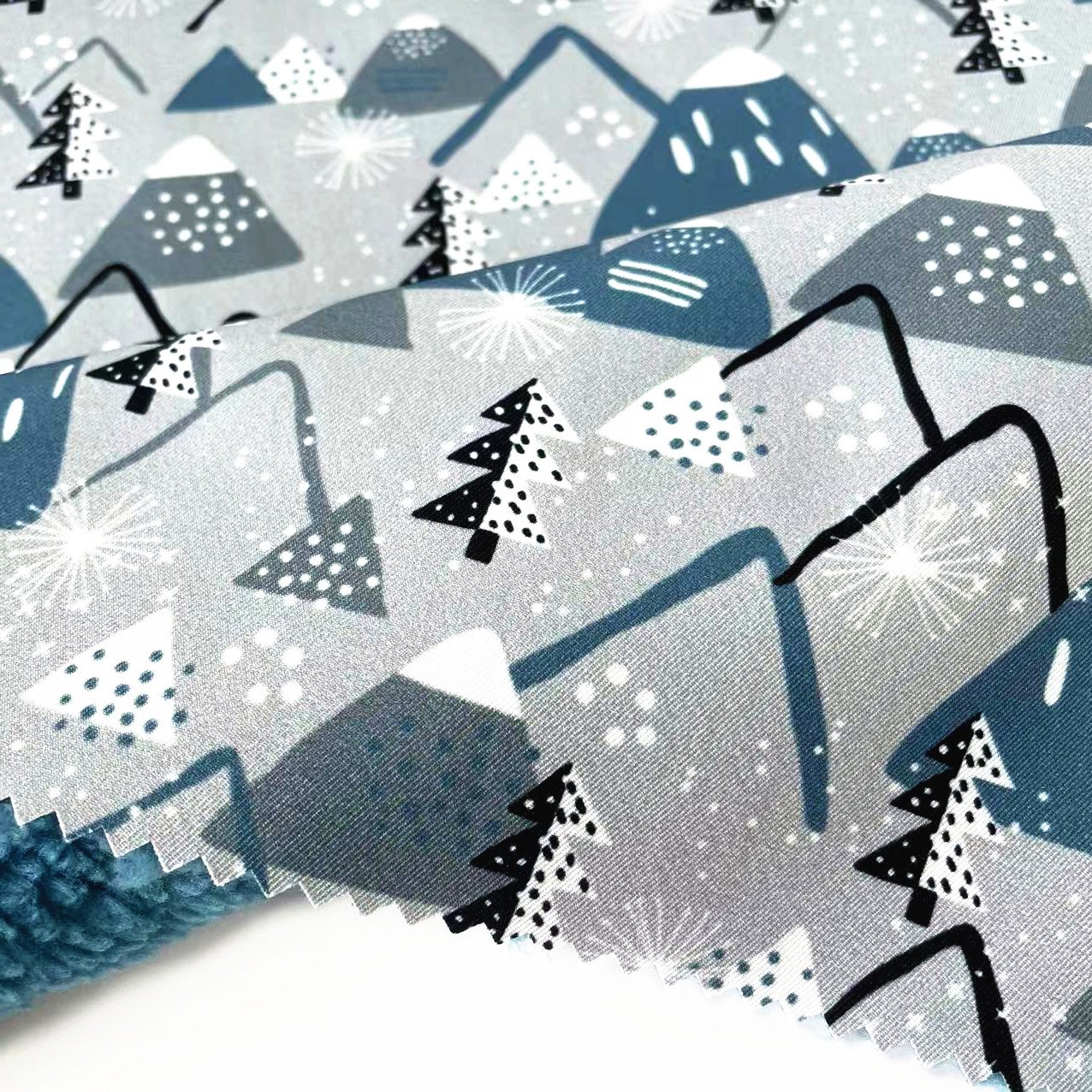 Wholesale Custom Polyester Waterproof Breathable Sublimation Print 3 Layer Softshell Fleece Fabric For Jacket