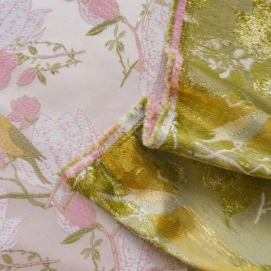 high quality polyester New Chinese flower and bird relief brocade yarn-dyed vest fabric for dress