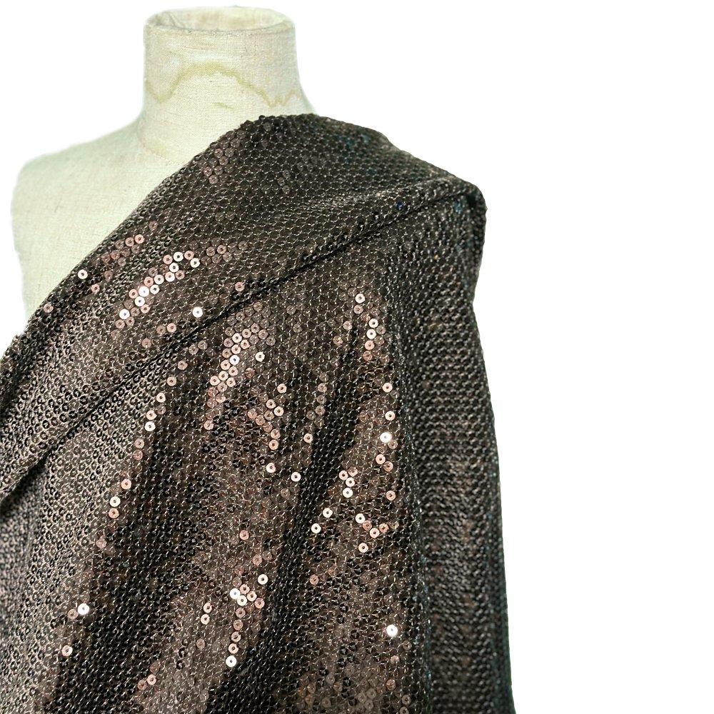 Kids Short 450-500gsm Velvet French Lace Mesh Coffee Linen Sequin Fabric
