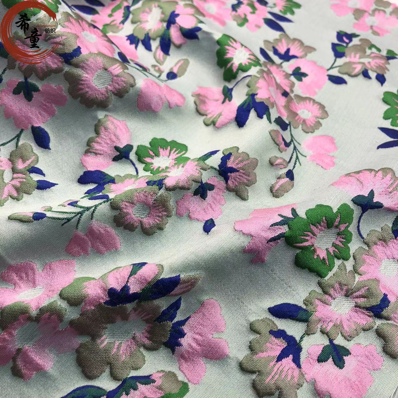 3D flower yarn dyed brocade jacquard fabrics for women and child's dress materials for dress polyester fabric chiffon dress