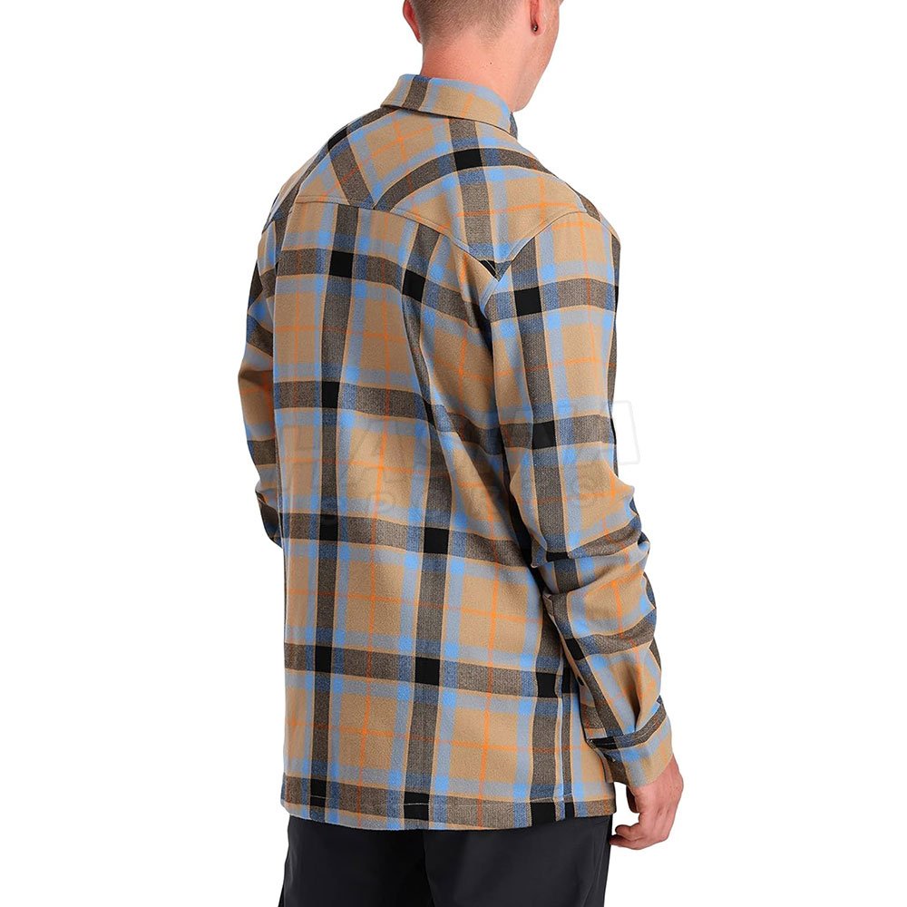Casual Wear Men Premium Quality Flannel Shirts Custom Size Quick Dry O-Neck Collar Knitted Fabric with Print Pattern