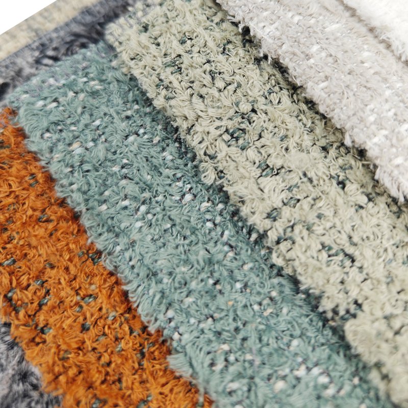 Latest Jacquard Chenille Boucle Veet Upholstery Fabrics for Sofas Available in Linen Polyester Leather Options-Knitted Style