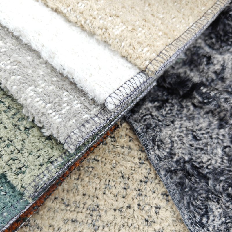 Latest Jacquard Chenille Boucle Veet Upholstery Fabrics for Sofas Available in Linen Polyester Leather Options-Knitted Style