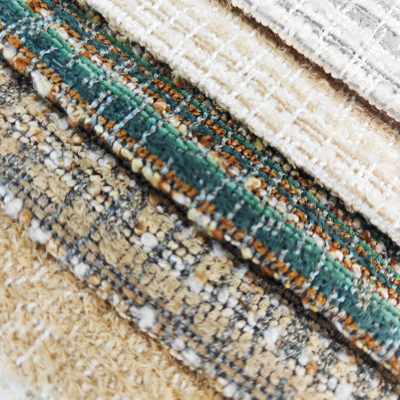 Latest Jacquard Chenille Boucle Veet Upholstery Fabrics for Sofas Available in Linen Polyester Leather Options-Knitted Style