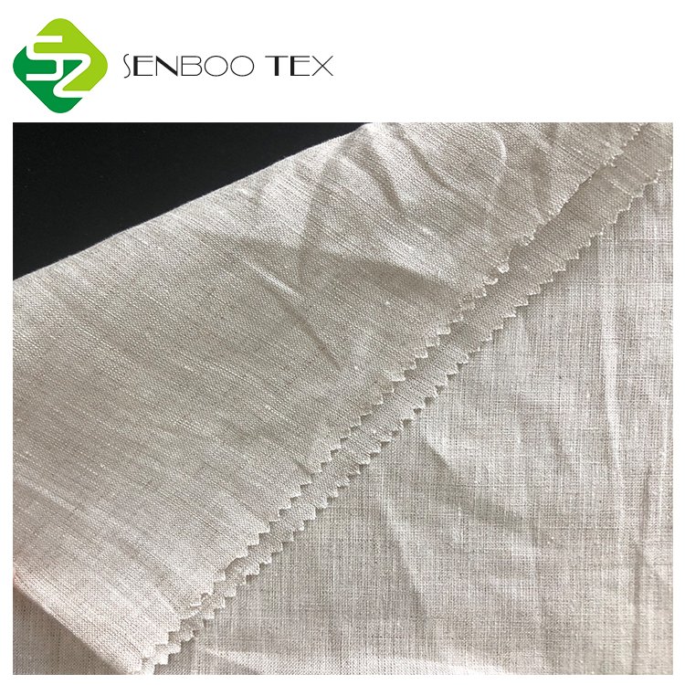 Wholesale Natural Linen Fabric 100% Linen Plain Dyed Linen Fabric for Tea Towels/tablecloth Sustainable 3~4level 150GSM