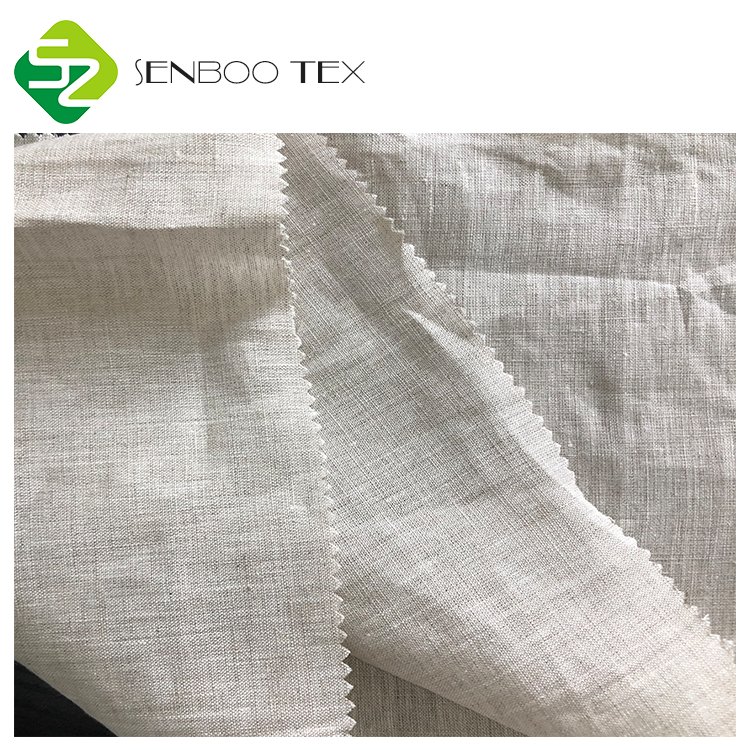 Wholesale Natural Linen Fabric 100% Linen Plain Dyed Linen Fabric for Tea Towels/tablecloth Sustainable 3~4level 150GSM