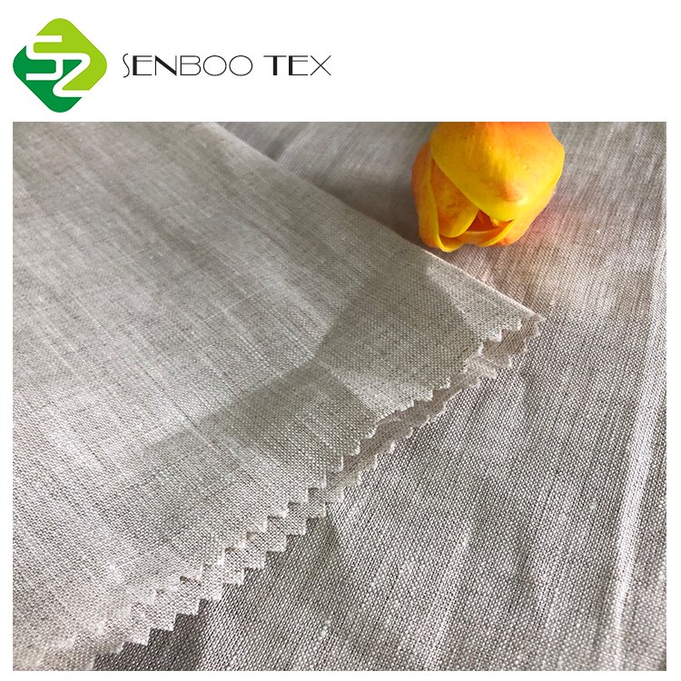 Wholesale Natural Linen Fabric 100% Linen Plain Dyed Linen Fabric for Tea Towels/tablecloth Sustainable 3~4level 150GSM