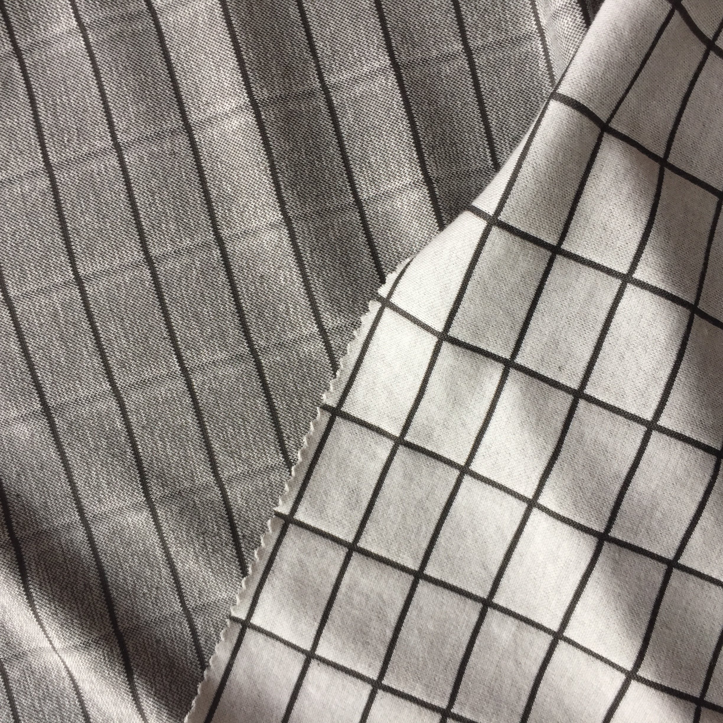 Anti-bacterial Fabric knitted fabric cotton/bamboo charcoal yard dyed checker