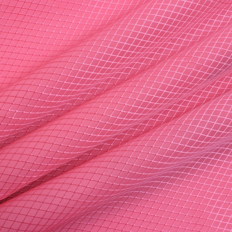 100% polyester lattice 75*100 waterproof pu fabric 210D diamond lattice Oxford fabric for luggage business backpack