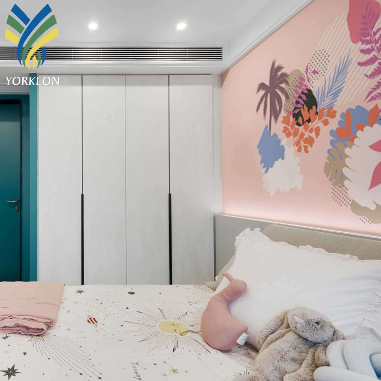 3D Pink Kids Children Room Wall paper Botanical Graffiti Palm Tree Cartoon Mural 3D Flower Wallpaper For Home Decoration