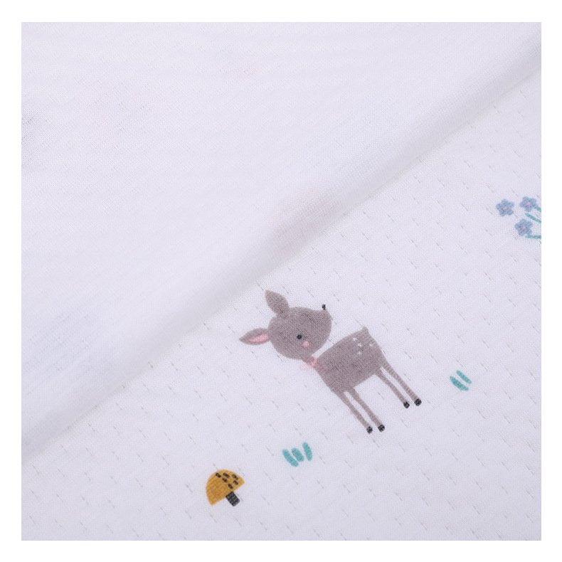 In stock bamboo fiber cartoon printing air layer knitted bamboo fiber fabric for baby quilt underwear