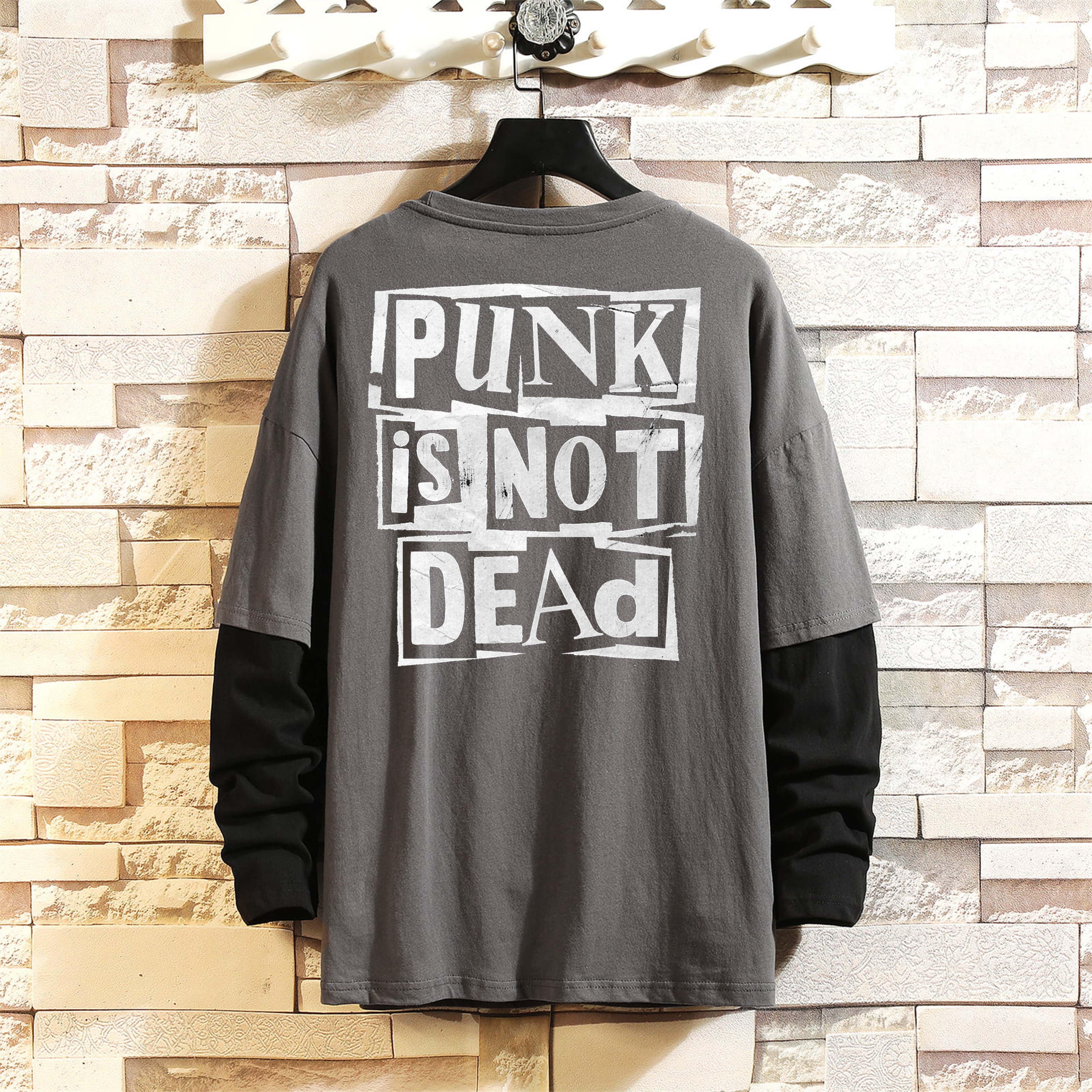 Custom Clothing 100% Cotton Oversized T-shirts Vintage Graphic Dtg Printing Double Layer Long Sleeve Men's T Shirt