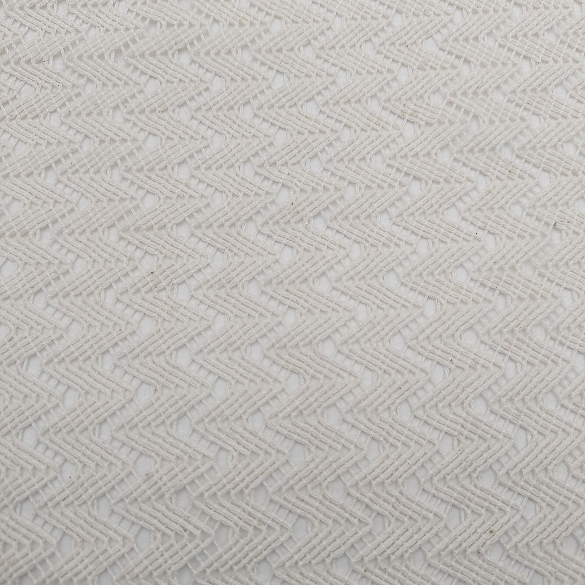 Eco-friendly 2023 New Design White Cotton Polyester Crochet Cardigan Lace Fabric Crochet Warp Knit Jacquard Fabric For Men Shirt