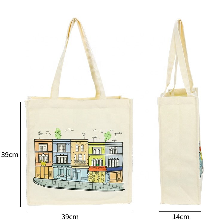 Large Capacity Cotton Canvas Tote Bags Customized Printed LOGO for Women's Travel and Beach Use Wholesale Business Handbags