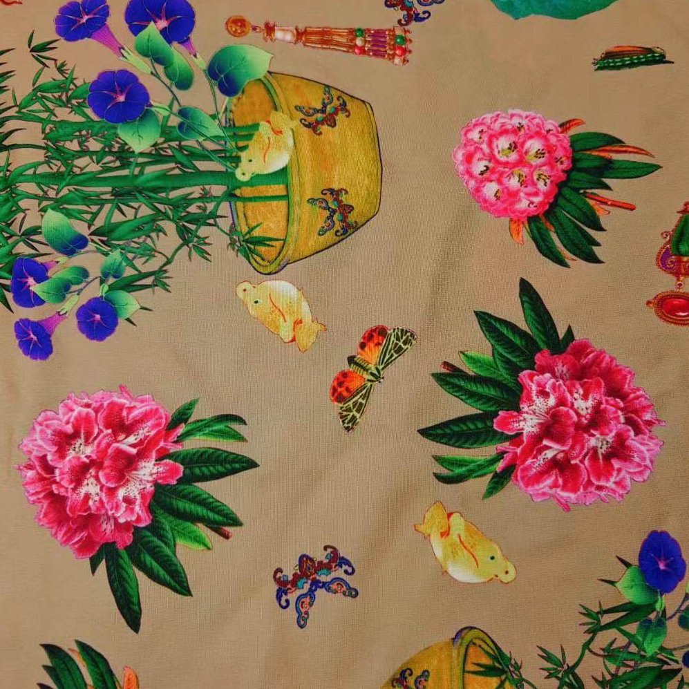 Yantu textile Custom Digital Printing Fabrics Wholesale 100% Polyester Fabric for Cloth